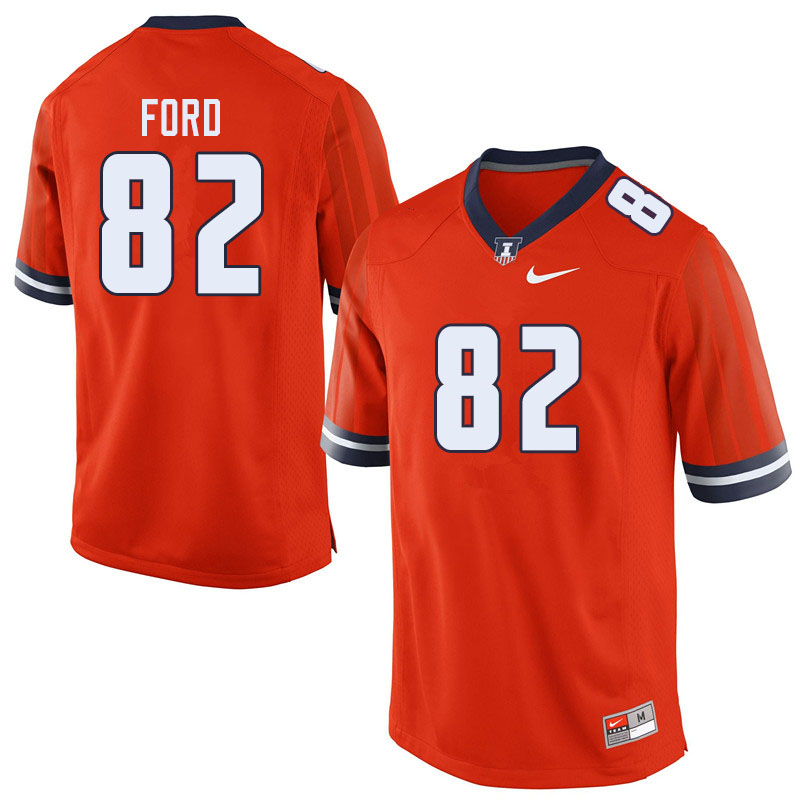 Men #82 Luke Ford Illinois Fighting Illini College Football Jerseys Sale-Orange